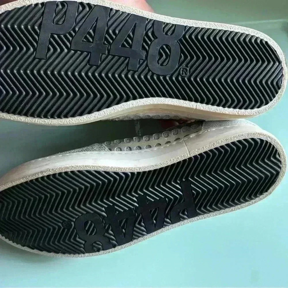 Size 40 P448 Teal, White, and Silver Sneakers - Picture 9 of 10